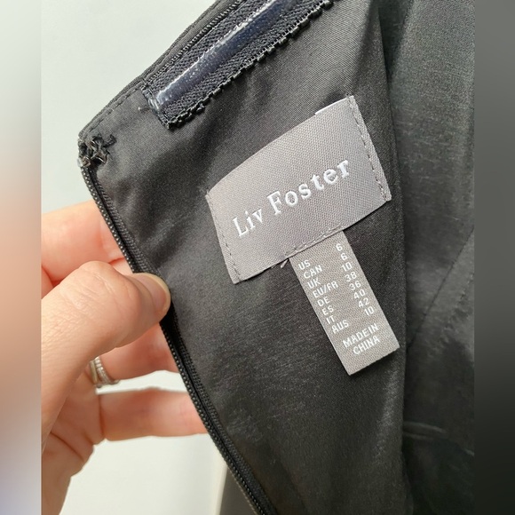 Liv Foster Designer Black Asymmetrical Strapless mini dress - Picture 6 of 8